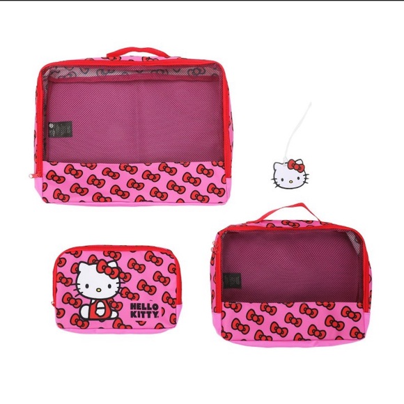 Bags | Hello Kitty Packing Cube Hang Tag Set Cute And Organized Travel | Poshmark